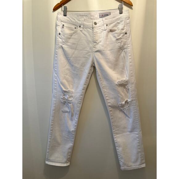 AG Adriano Goldschmied AG-ED Denim The Ex Boyfriend Slim Slouchy White Denim 27 - Picture 1 of 8